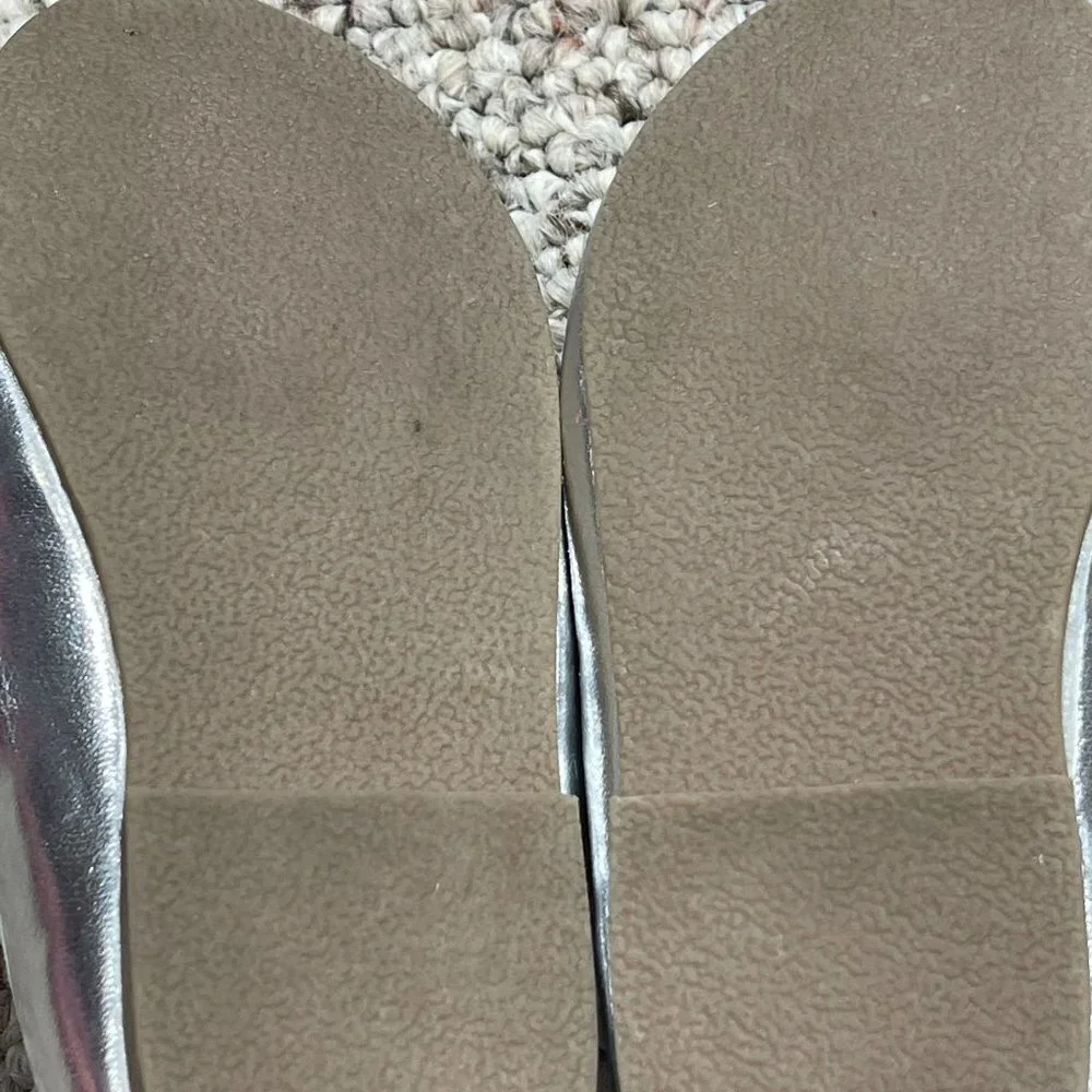 Gymboree Girl Toddler Silver Bow Ballet Flat Shoes Size 6